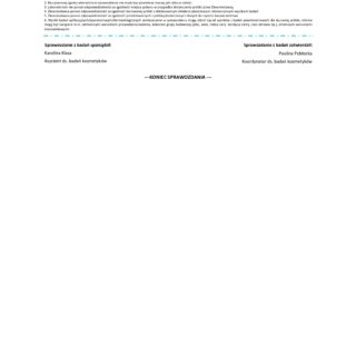 Druga strona raportu z badań kosmetycznych dotyczących produktów do włosów i skóry głowy.