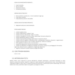 Strona z raportem oceny właściwości i skuteczności produktu do włosów firmy Chemicos Group.