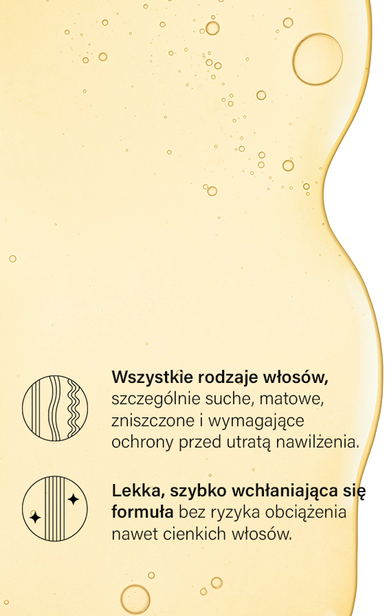 Lekka formuła do wszystkich rodzajów włosów, szczególnie suchych i zniszczonych.